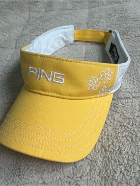 Y2K PING Visor with Embroidered Flowers